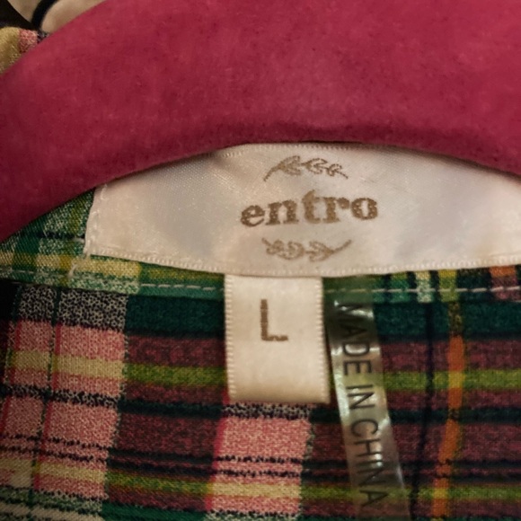 Entro Multicolor Plaid Shirt with Sequin Accents - Picture 5 of 6